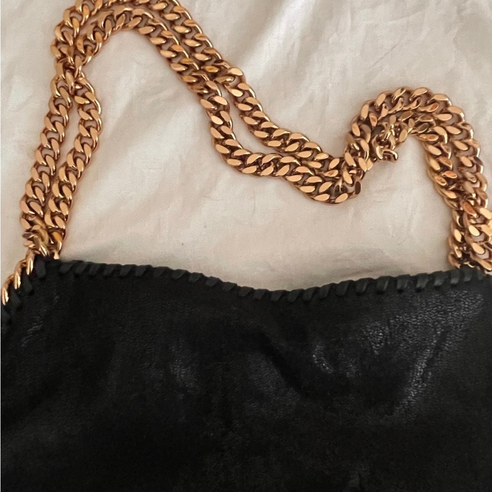 SOLD Stella McCartney black Falabella tote with golden chains - Picture 6 of 11